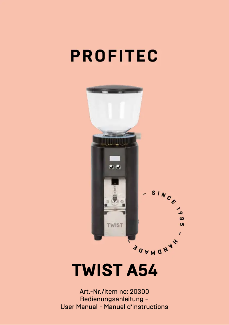 First page image of the manual for TWIST A54