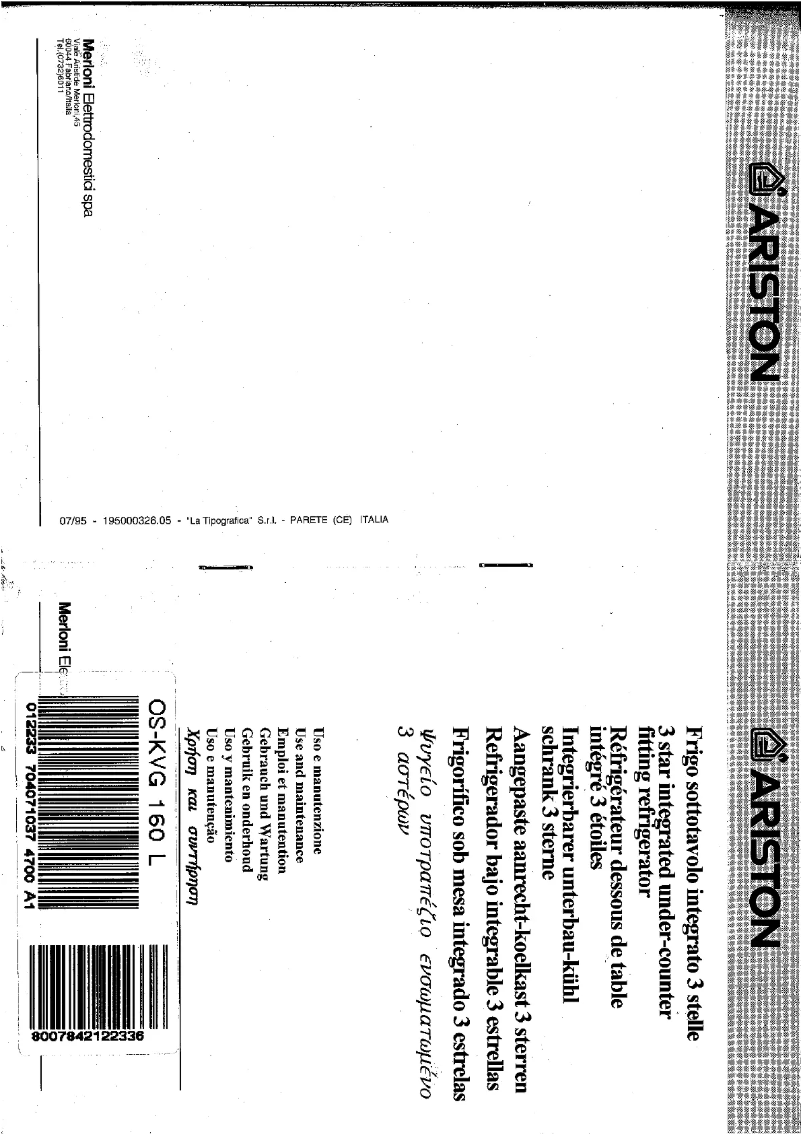 First page image of the manual for OSKVG 160