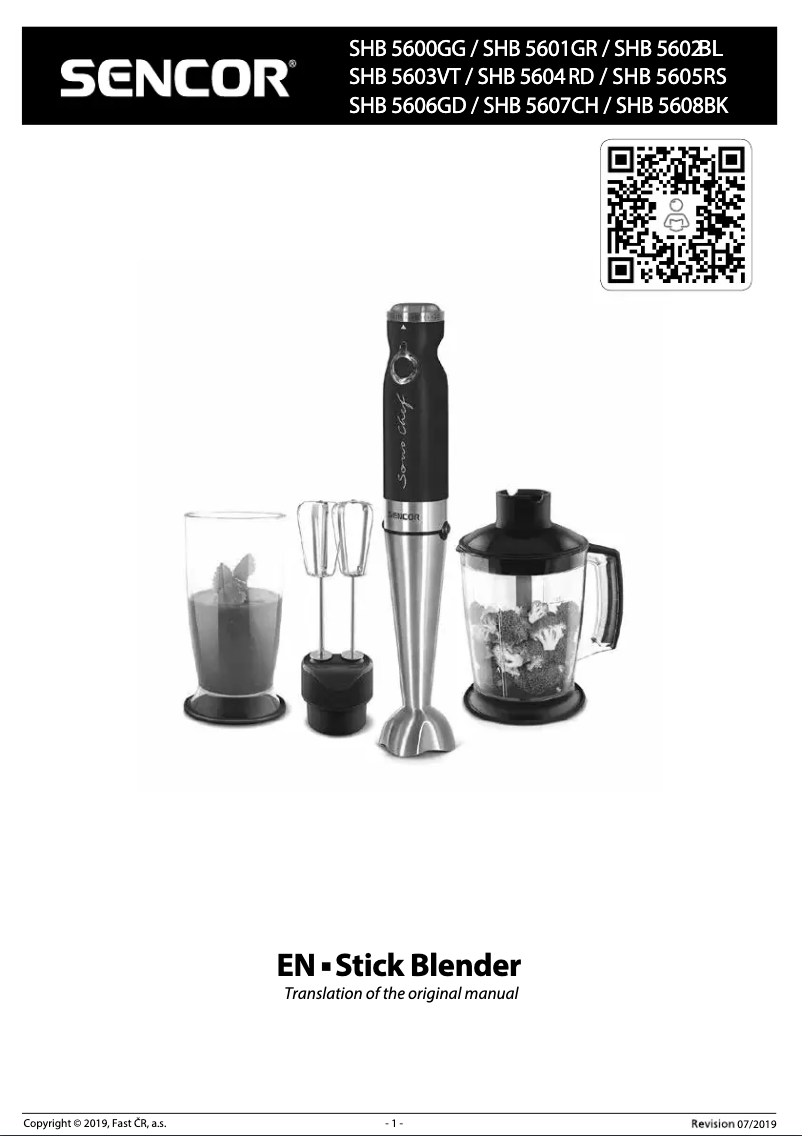 Page 1 of the manual User Manual Sencor SHB 5606GD