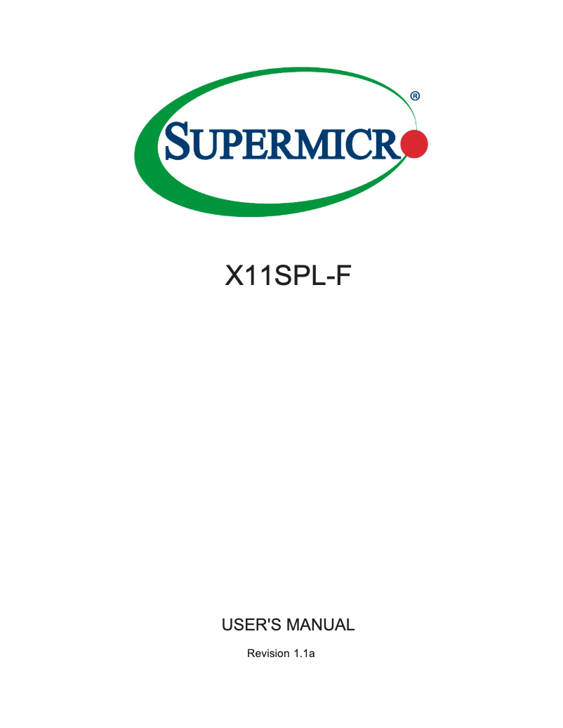 First page image of the manual for X11SPL-F
