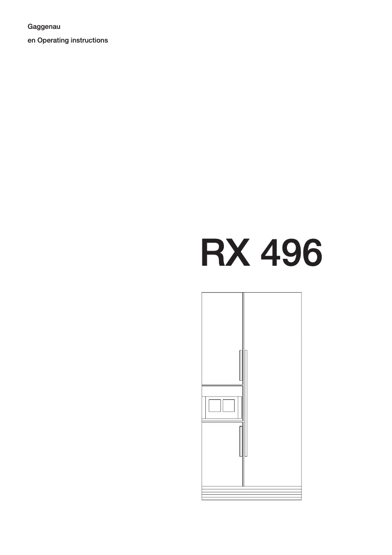 Page 1 of the manual User Manual Gaggenau RX 496 290