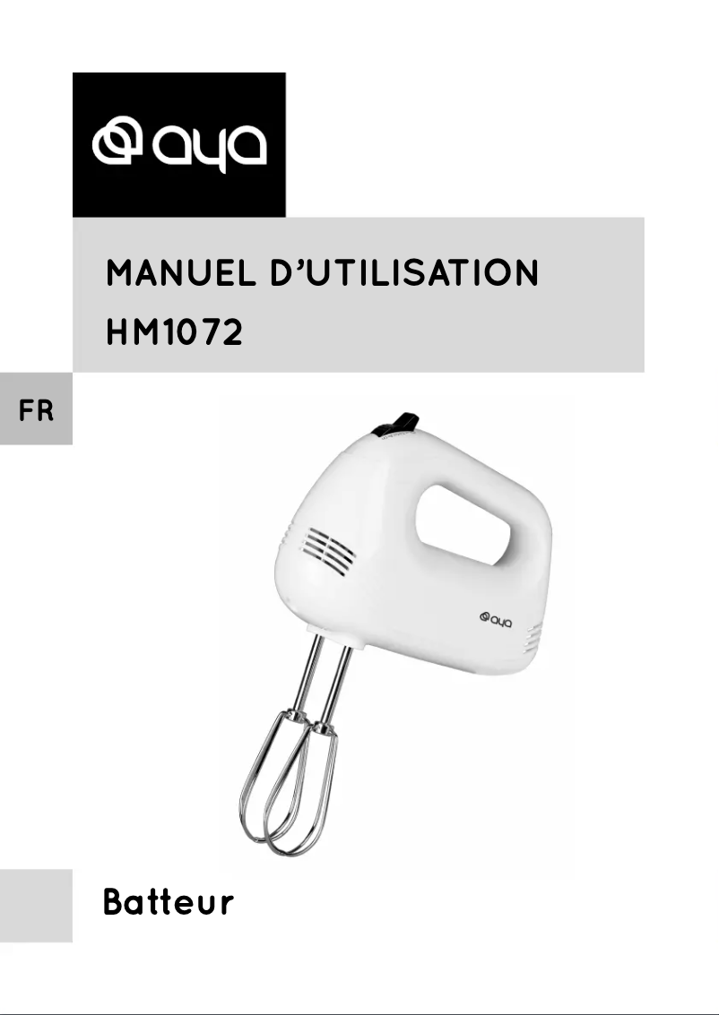 Page 1 of the manual User Manual AYA HM1072
