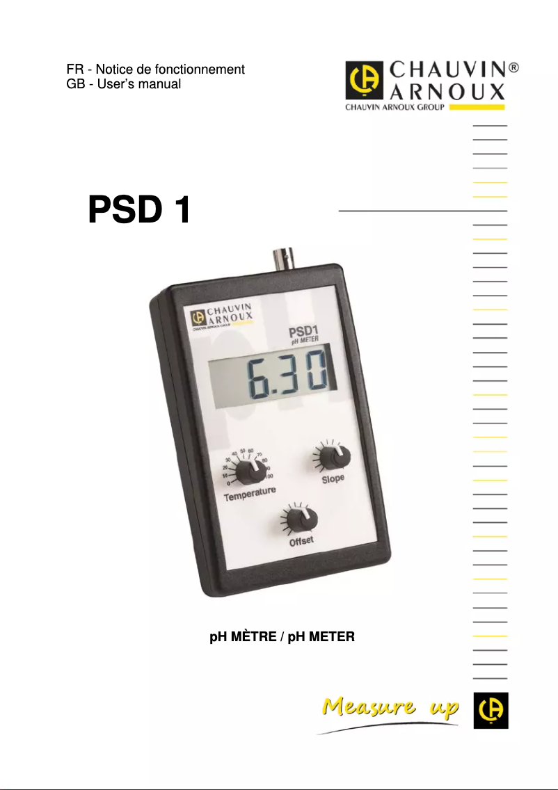 Page 1 of the manual User Manual Chauvin Arnoux PSD1