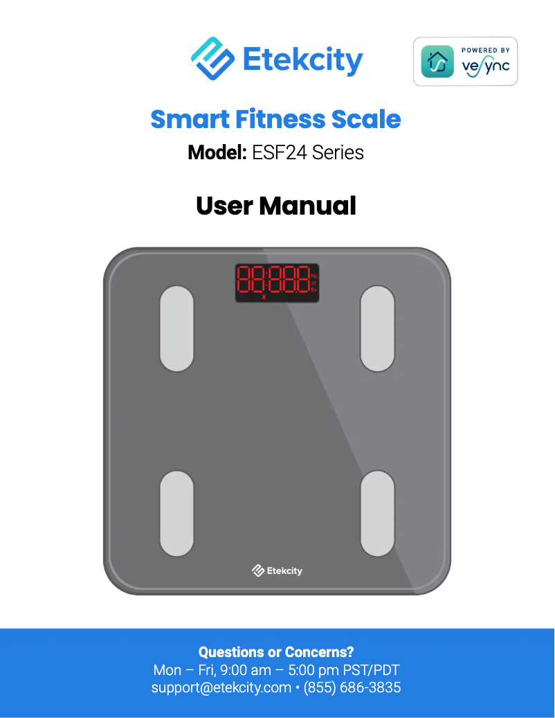 Page 1 of the manual User Manual Etekcity ESF24