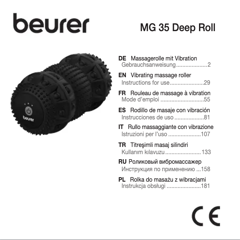Page 1 of the manual User Manual Beurer MG 35 Deep Roll