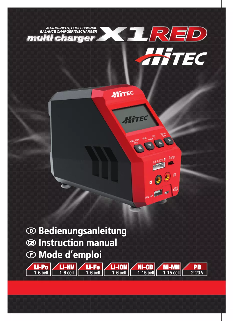 Page 1 of the manual User Manual Hitec X1 Red