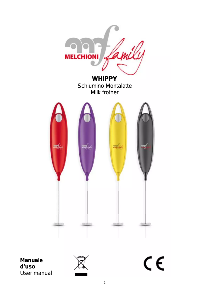 Page 1 de la notice Manuel utilisateur Melchioni Whippy