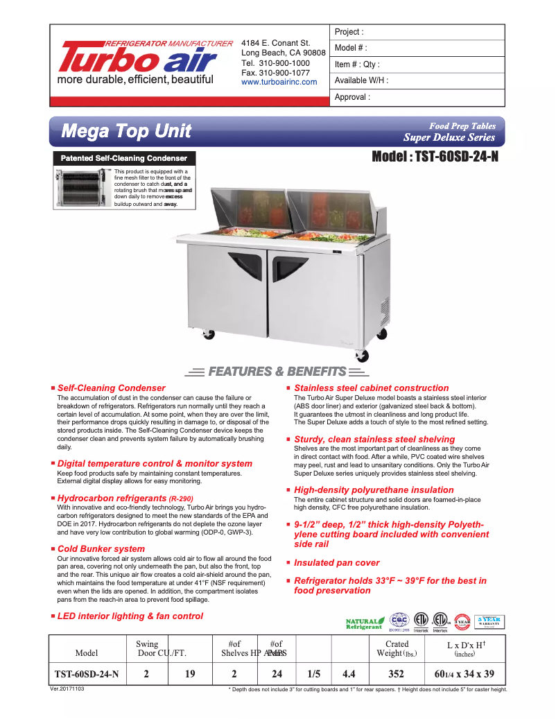 First page image of the manual for TST-60SD-24