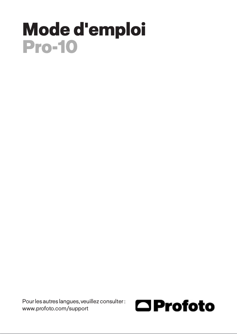 Page 1 of the manual User Manual Profoto Pro-10