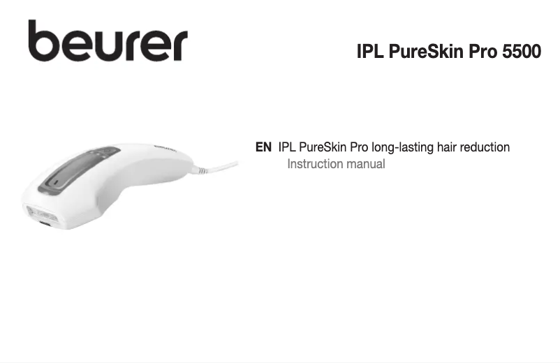 Page 1 of the manual Technical Sheet Beurer PureSkinPro