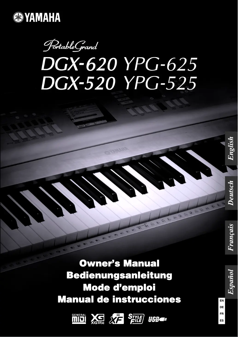 Page 1 of the manual User Manual Yamaha PortableGrand DGX-520