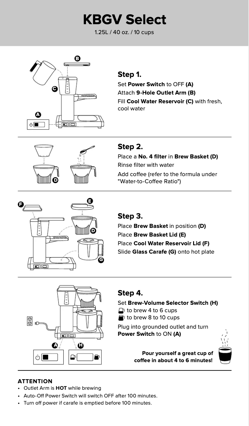 Page 1 of the manual User Manual Technivorm Moccamaster KBGV Select