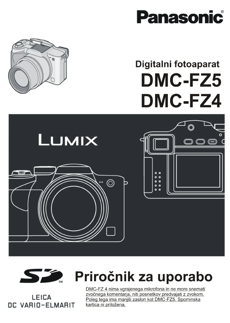 First page image of the manual for Lumix DMC-FZ4