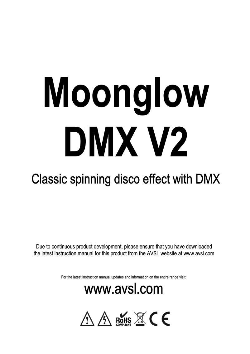 First page image of the manual for Moonglow DMX V2