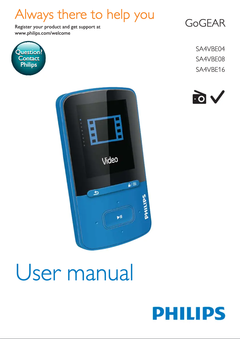 First page image of the manual for GoGear Vibe