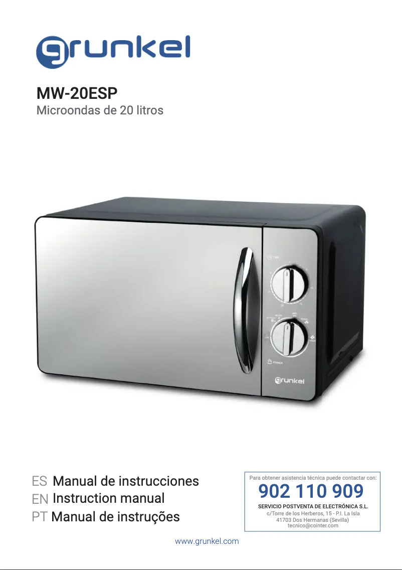 First page image of the manual for MW-20ESP