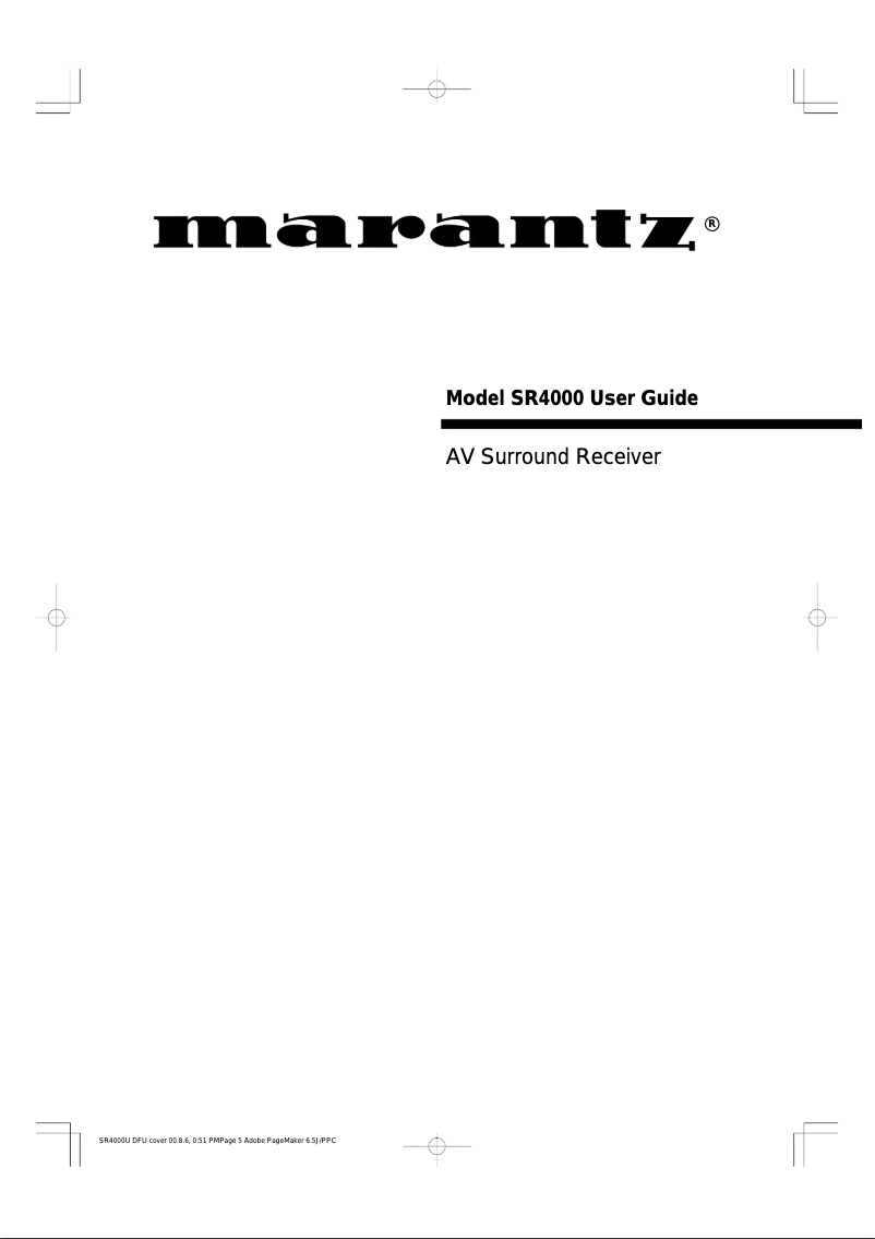 Page 1 of the manual User Manual Marantz SR-4000