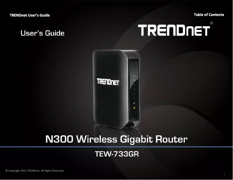 First page image of the manual for TEW-733GR