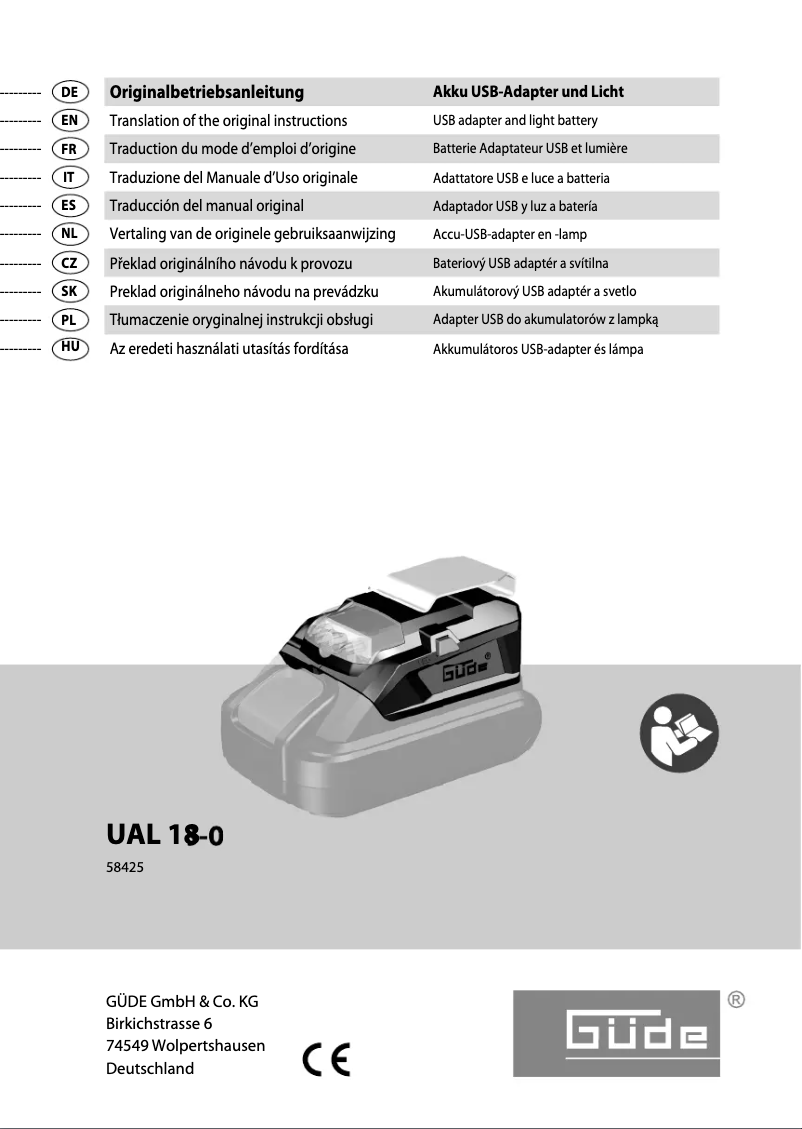 Page 1 of the manual User Manual Güde UAL 18-0