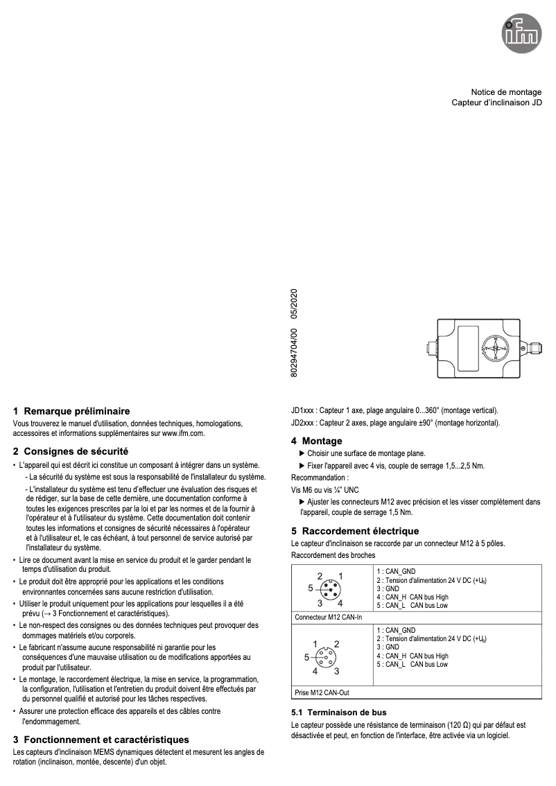 First page image of the manual for JD1111