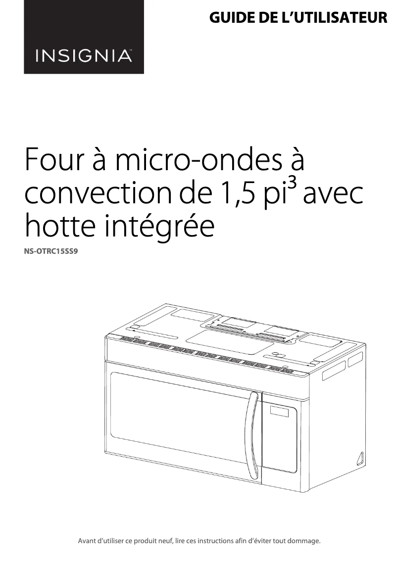 First page image of the manual for NS-OTRC15SS9