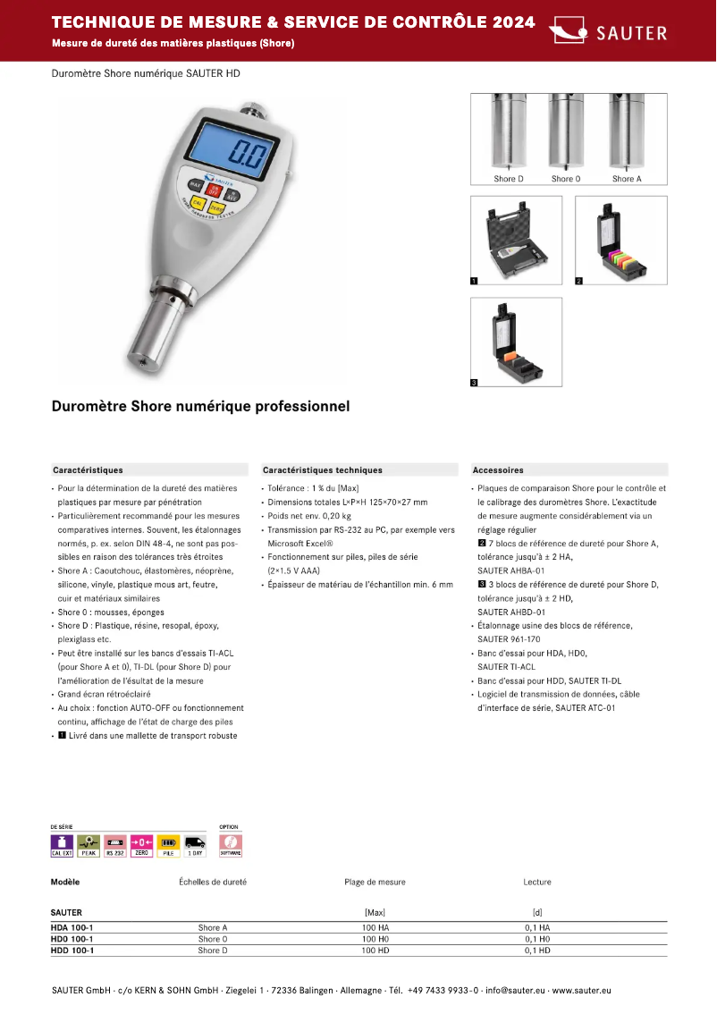 Page 1 of the manual Brochure Kern HDD 100-1