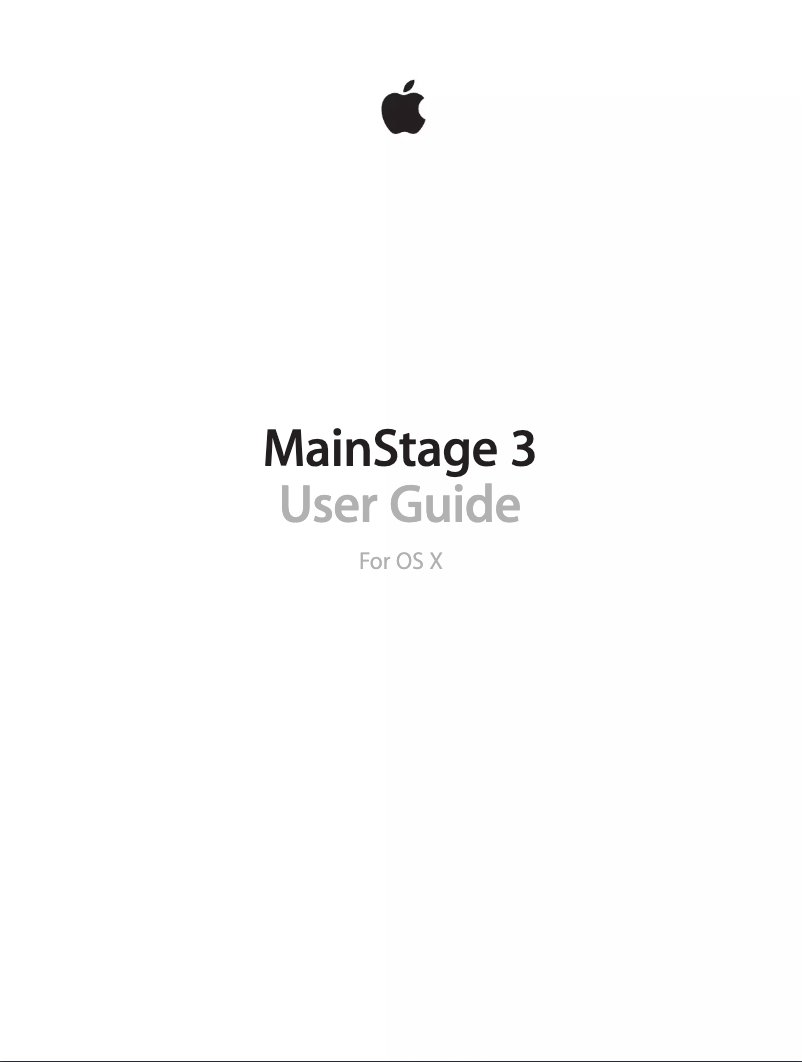 Page 1 of the manual User Manual Apple MainStage 3