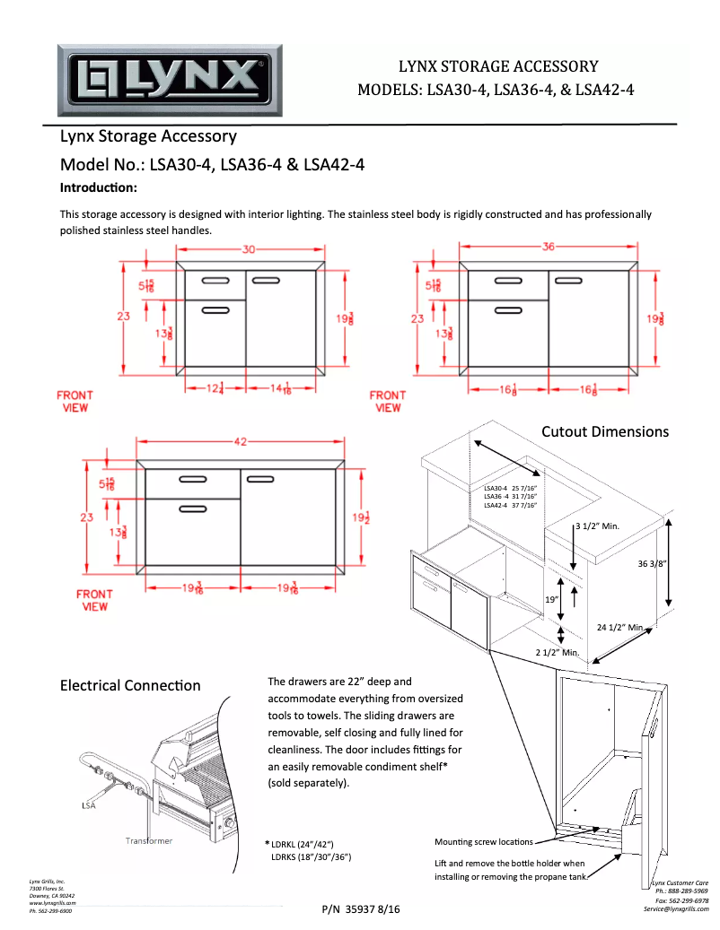 First page image of the manual for LSA42-4