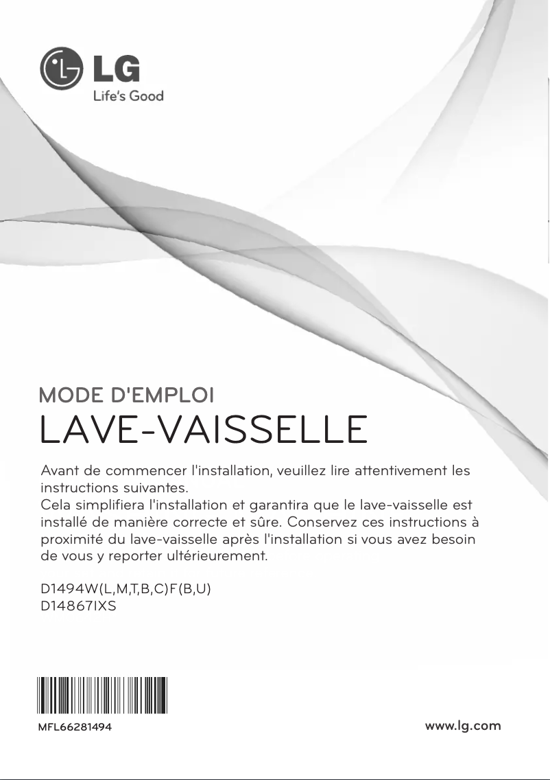 First page image of the manual for D14867IXS