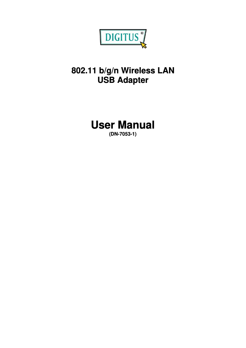 Page 1 of the manual User Manual Digitus DN-7053-1