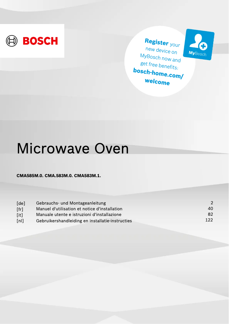Page 1 of the manual User Manual Bosch CMA583MS0