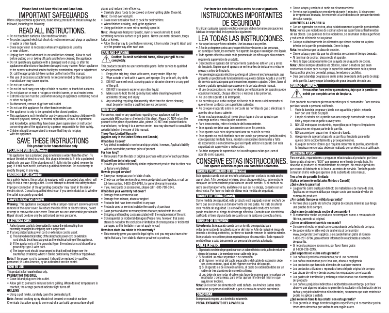 First page image of the manual for GRV120