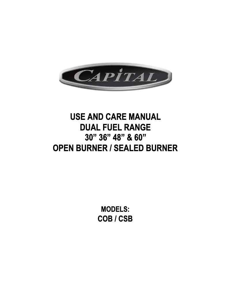 Page 1 of the manual User Manual Capital COB484BG-L
