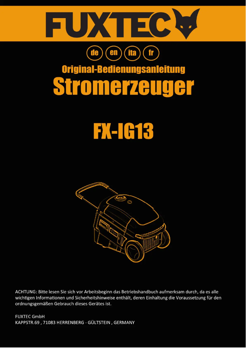 Page 1 of the manual User Manual Fuxtec FX-IG13