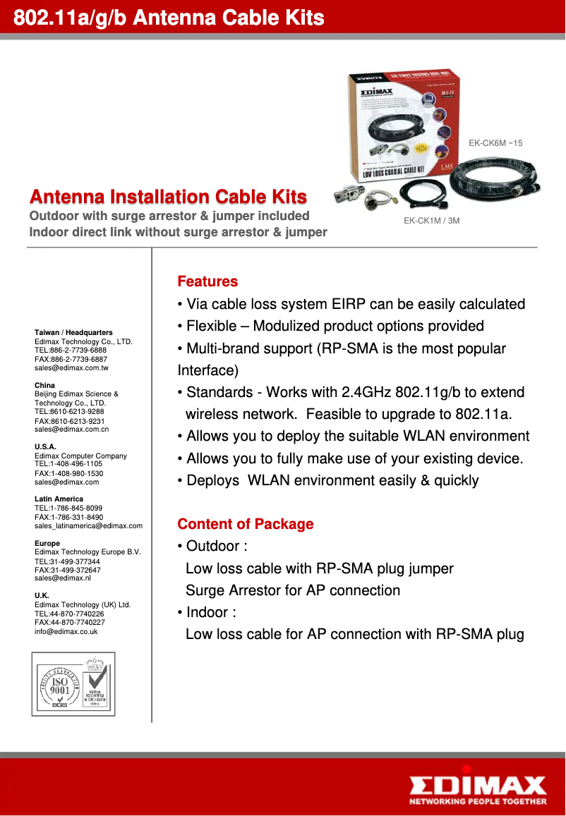 Page 1 of the manual User Manual Edimax EA-CK6M