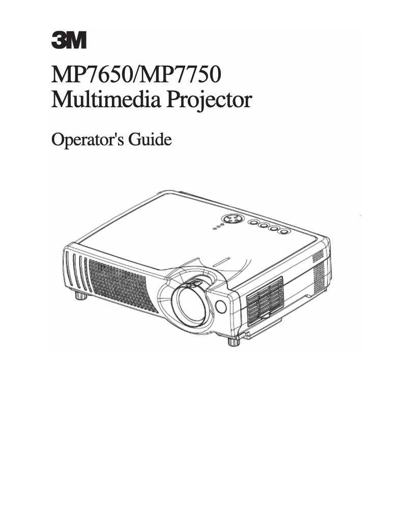 Page 1 of the manual User Manual 3M MP7650