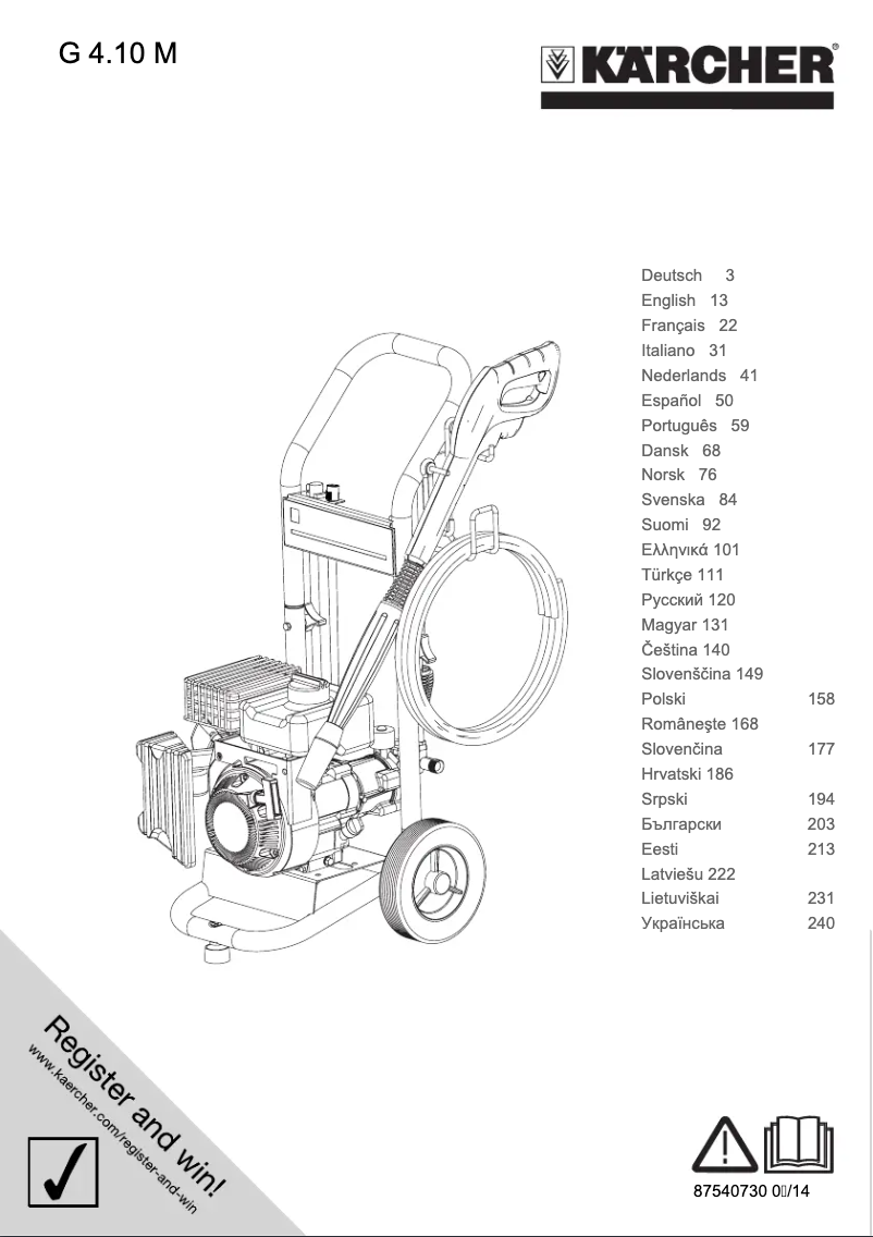 Image de la première page du manuel de l'appareil G 4.10