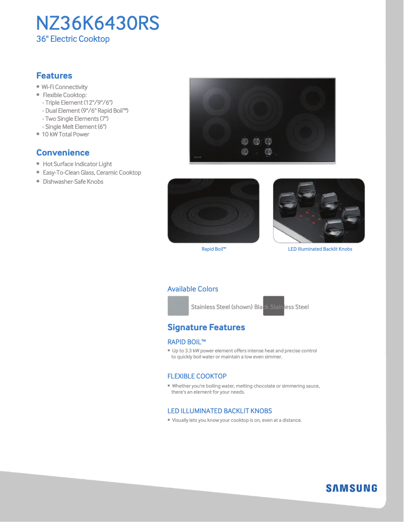 First page image of the manual for NZ36K7570RS