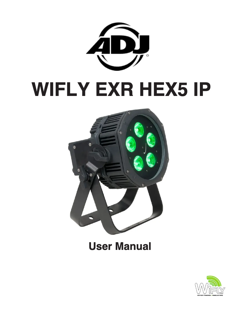 Page 1 of the manual User Manual Adj WiFLY EXR HEX5 IP