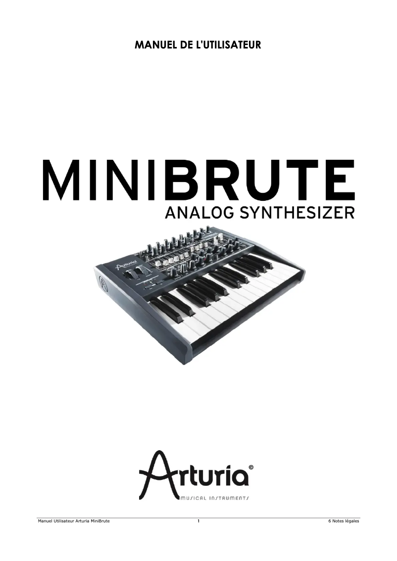 Page 1 of the manual User Manual Arturia MiniBrute