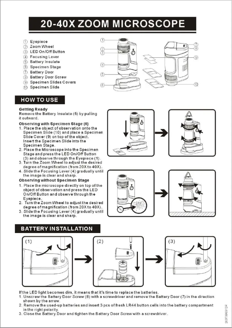 Page 1 of the manual User Manual Carson MicroBrite MM-24
