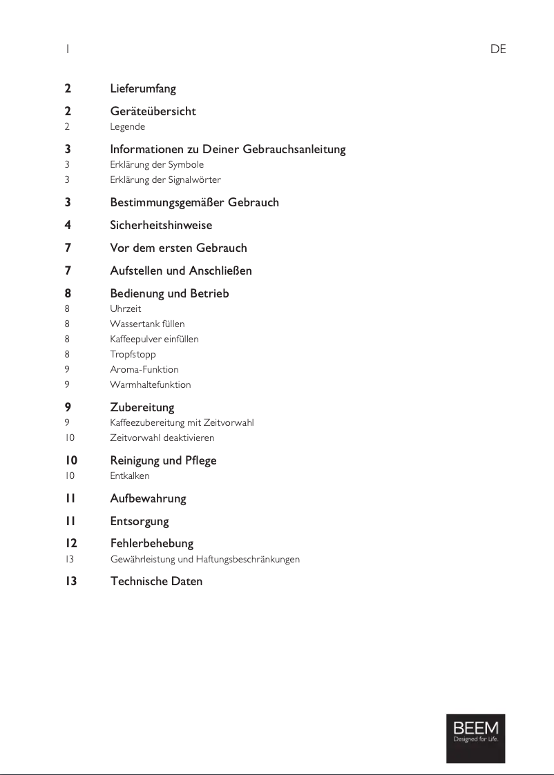 Image de la première page du manuel de l'appareil DIRECT-BREW