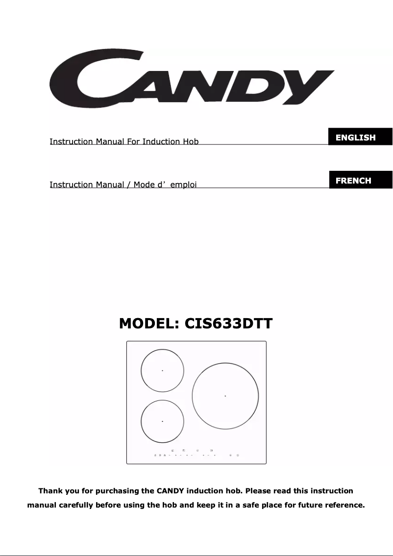 Page 1 of the manual User Manual Candy CIS633DTT