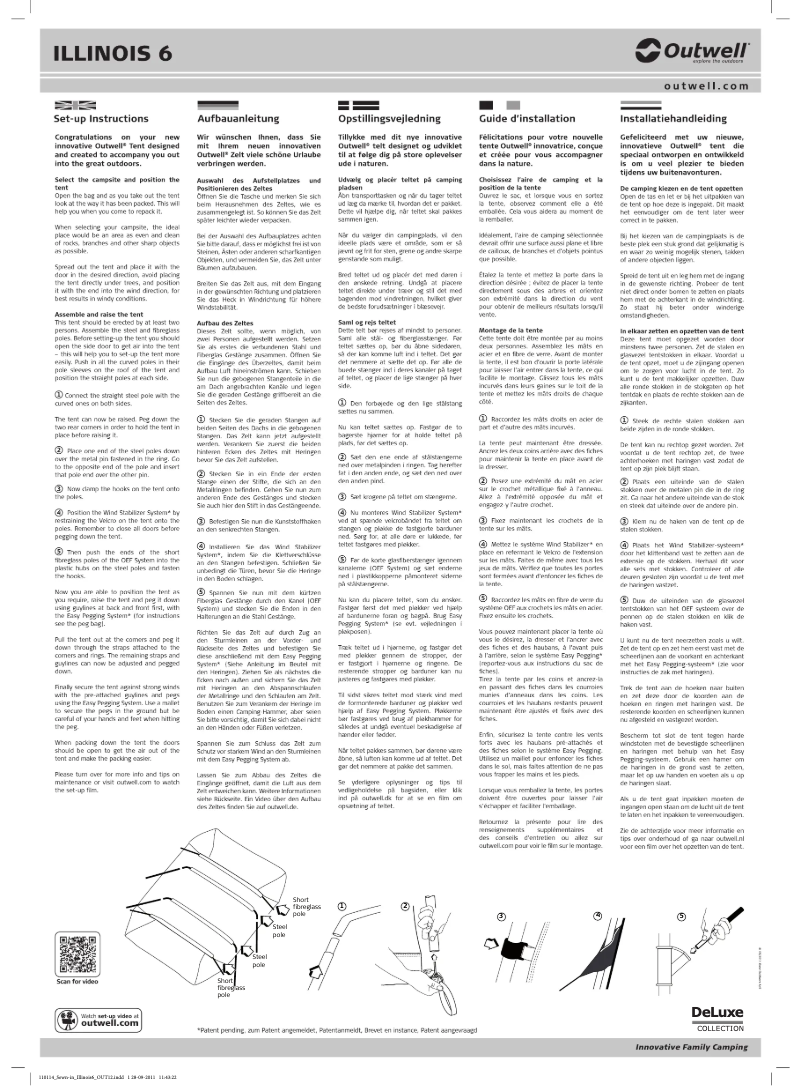 Page 1 of the manual User Manual Outwell DeLuxe Mokka Illinois 6