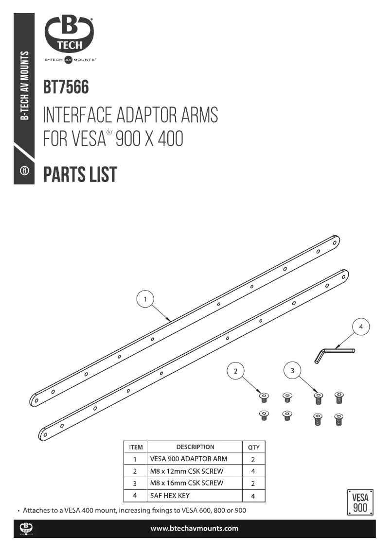 Page 1 of the manual User Manual B-Tech BT7566