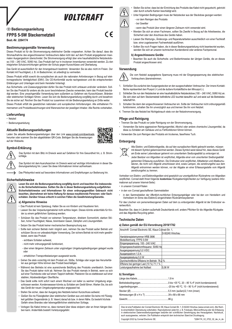 First page image of the manual for FPPS 5-5W