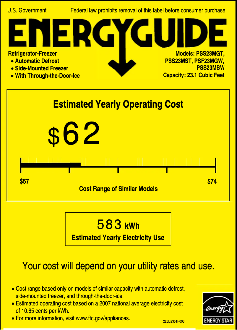 First page image of the manual for Profile PSS23MSTSS