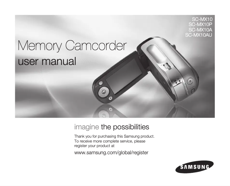 First page image of the manual for SC-MX10P