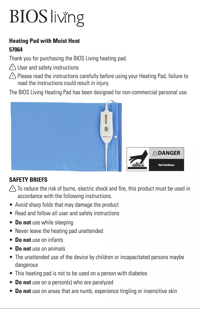 Page 1 of the manual User Manual BIOS Medical 57064