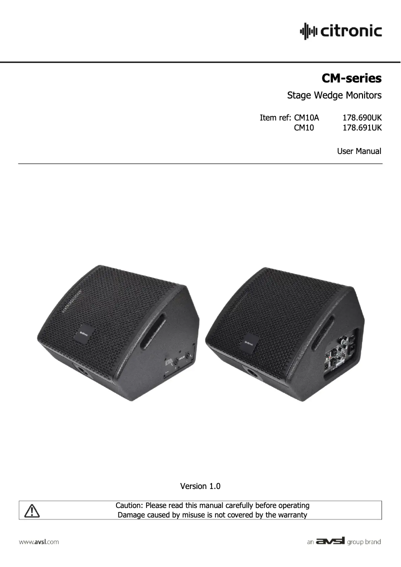 First page image of the manual for CM10A